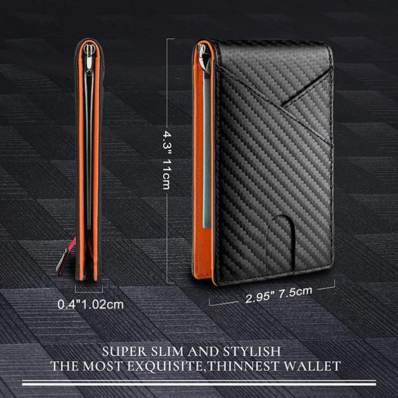 Carbon Fiber Men Wallets Money Bag Slim Thin Card Man Wallet Luxury Male Small Short Purse Bi-fold Vallet Billfold