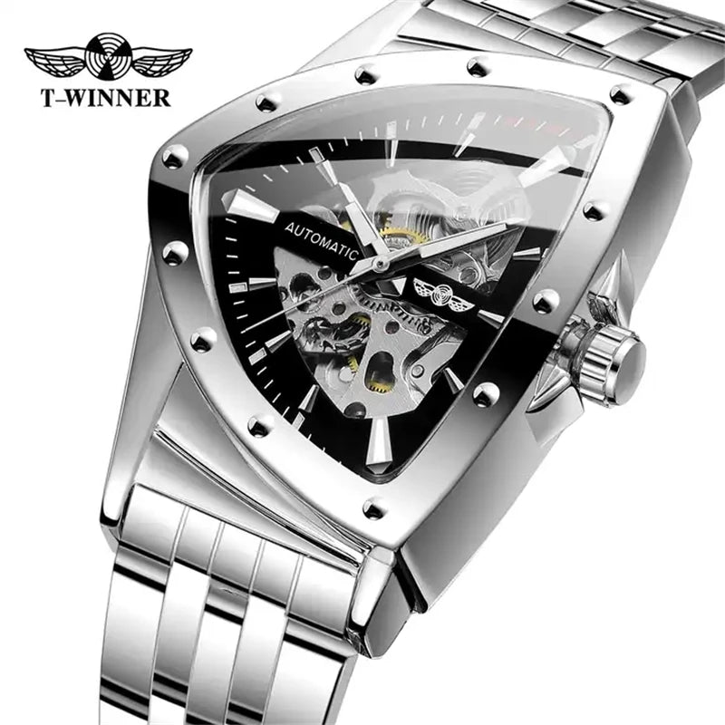 Stainless Steel Brand Waterproof Men's Transparent Mechanical Watches