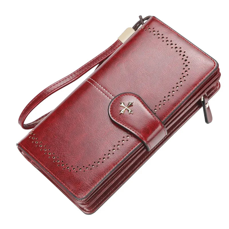 Baellerry Women Wallets Large Hollow Out Long Wallet Fashion Top Quality PU Leather Card Holder Wallet For Women - Hiron Store