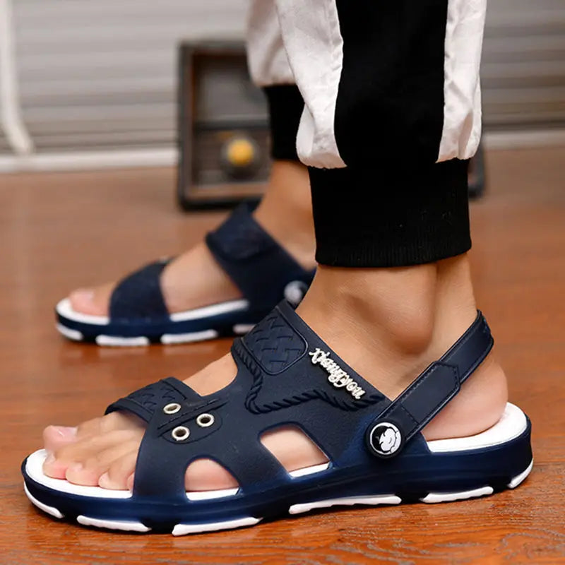 Summer Sandals  Men Slippers Outdoor Beach Casual Shoes Zapatos De Hombre Indoor Durable Anti Slip Peep Toe New - Hiron Store