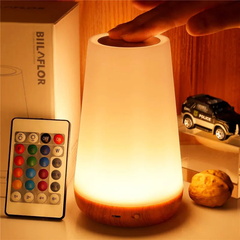 13 Colour Changing Night Light RGB Remote Control Touch Dimmable Lamp