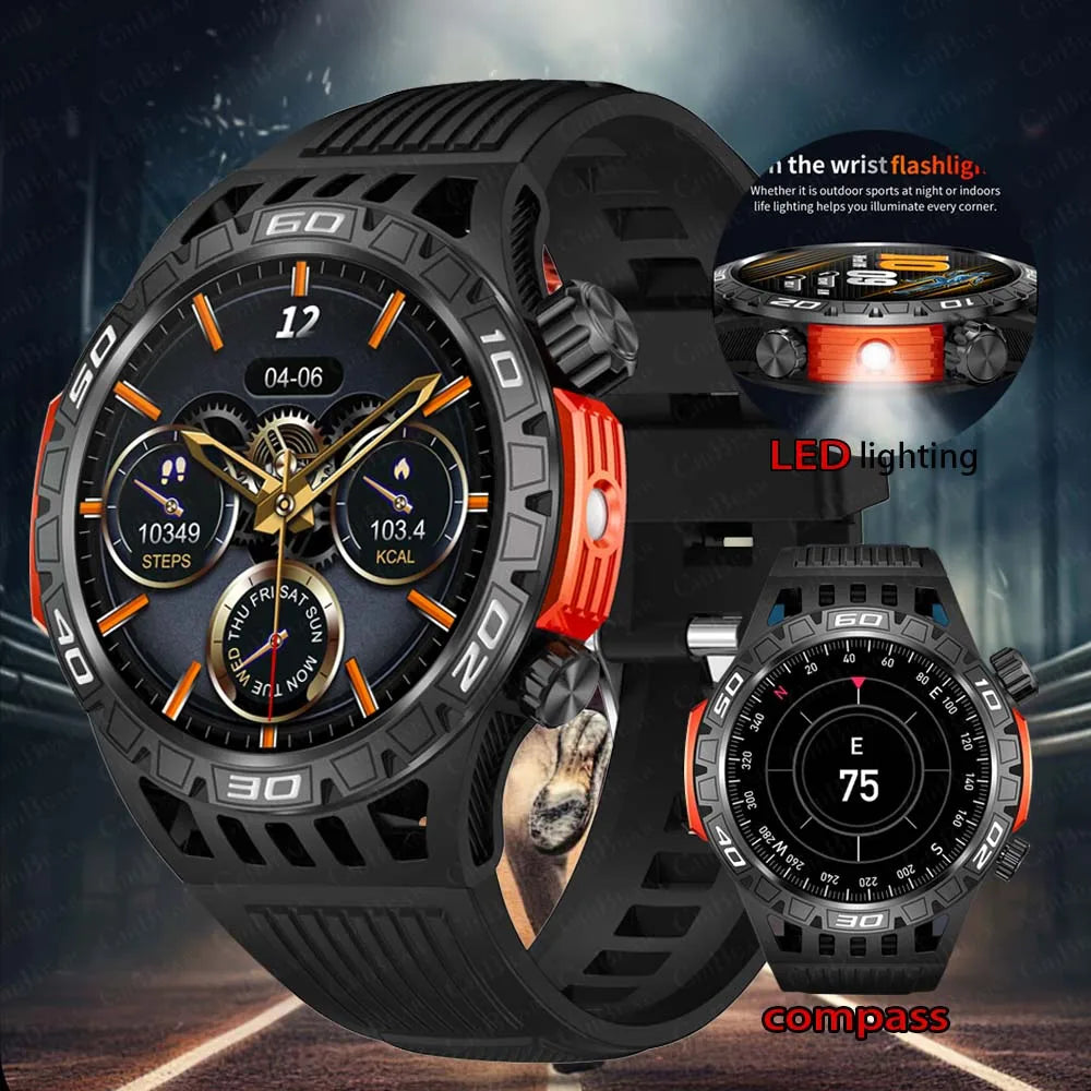 Smart Watch Men With LED Lighting Fitness Tracker Watch Waterproof Bluetooth Smartwatch