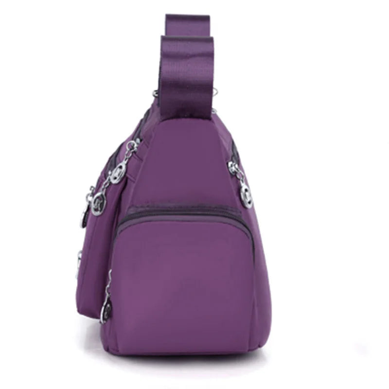 New style neutral nylon fabric ladies' handbag shoulder strap crossbody bag multi-compartment travel casual bag