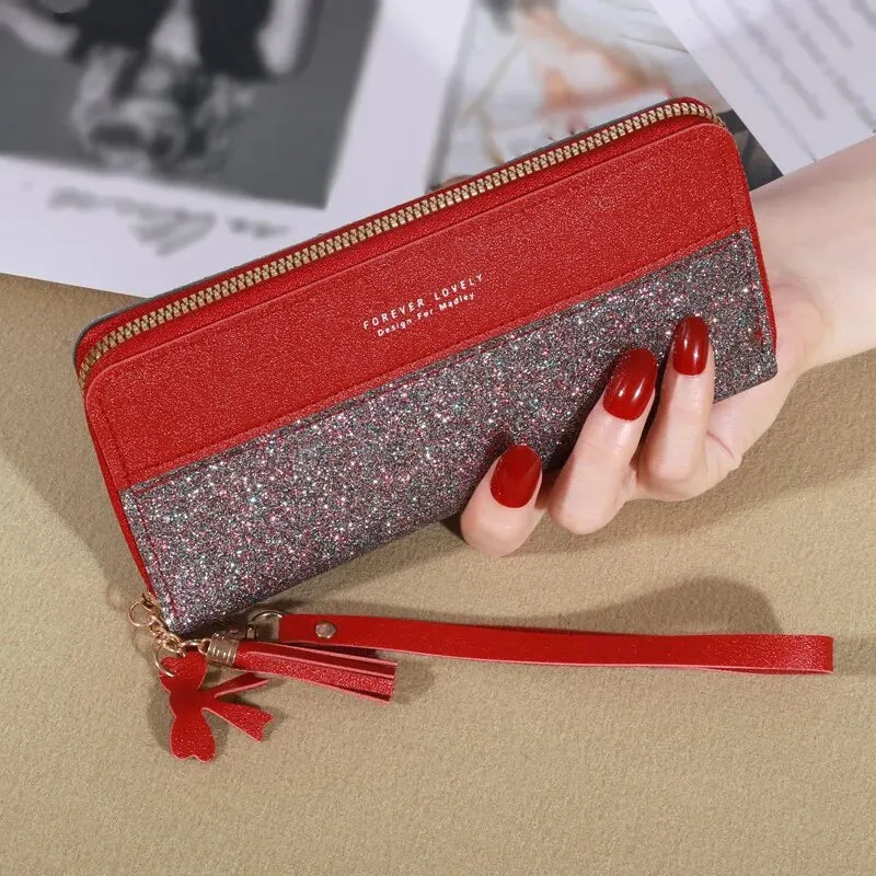 Fashion Zipper Wallet Ladies Long Wallet Tote Bag Coin Card Holder PU Leather Wallet Wallet - Hiron Store