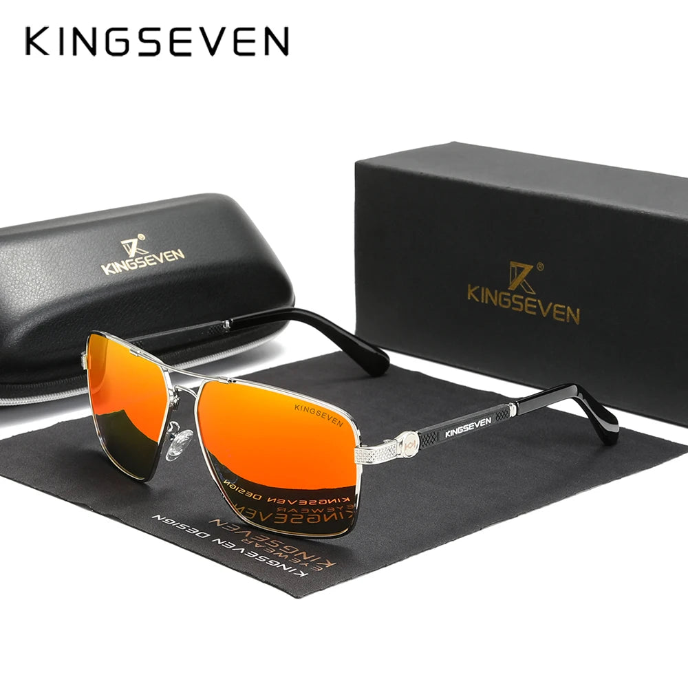KINGSEVEN Design  Men/Women Sunglasses, New Polarized UV400 Coating Optical Lens ,Auto Reset Square Frame Driving
