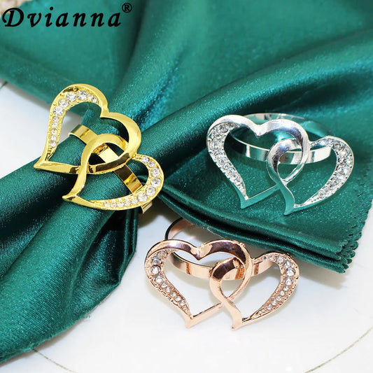 8Pcs Valentine's Day Napkin Rings Heart Napkin Holder Ring for Wedding Dinner Party Banquet Xmas Thanksgiving Day Birthday HWW17 - Hiron Store