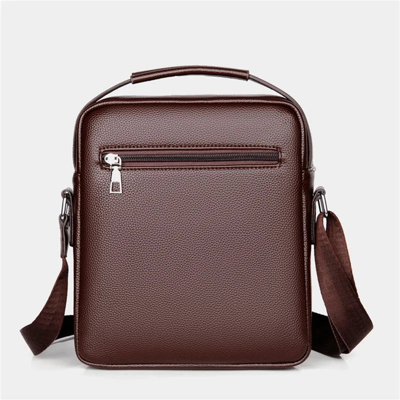 Men Crossbody Shoulder Bags Waterproof Vintage Men Handbags Large Capacity PU Leather Bag