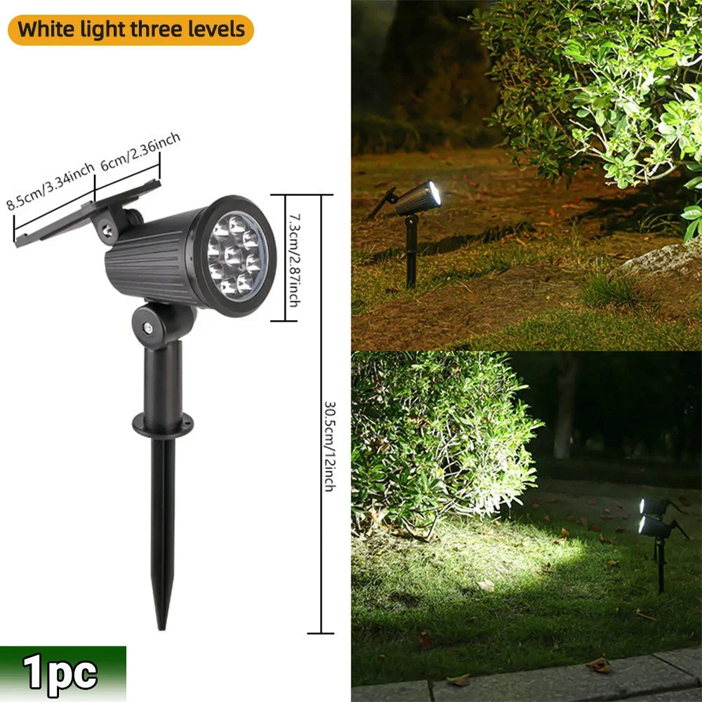 9 LED Solar Spotlights IP65 Waterproof Outdoor RGB Landscape Lighting Adjustable Brightness for Garden Yard