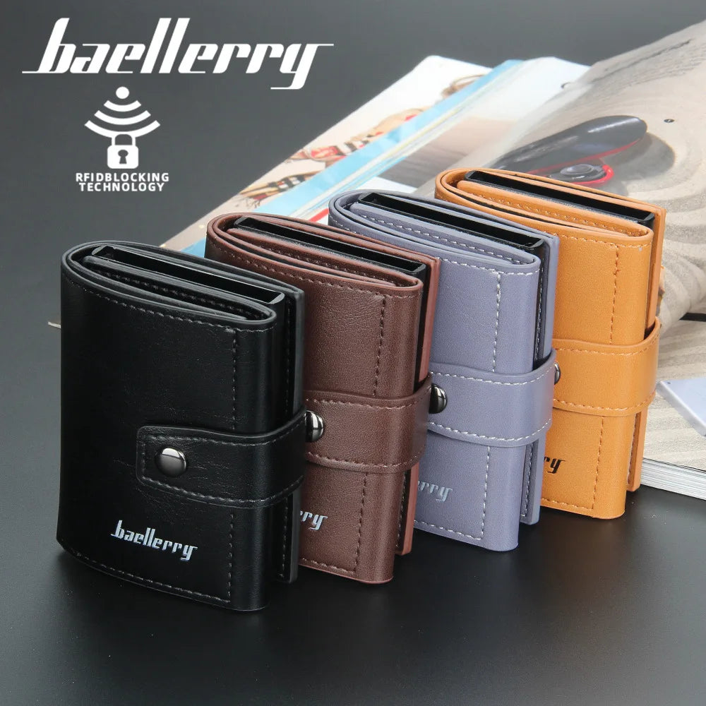 Rfid Men Card Wallets Hasp Small Card Wallets PU Leather Slim Mini Men's Wallet High Qaulity Short Male Purses - Hiron Store