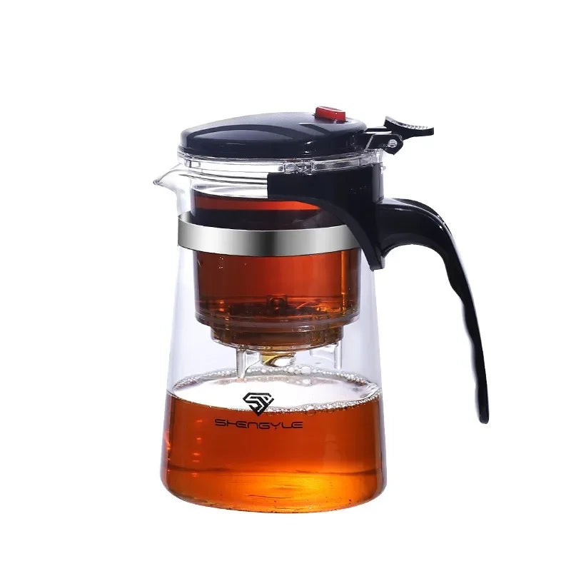 Heat Resistant Glass Teapot One-click filtering Tea Pot Tea Water Separation Filter Tea Maker Coffee Pot Set