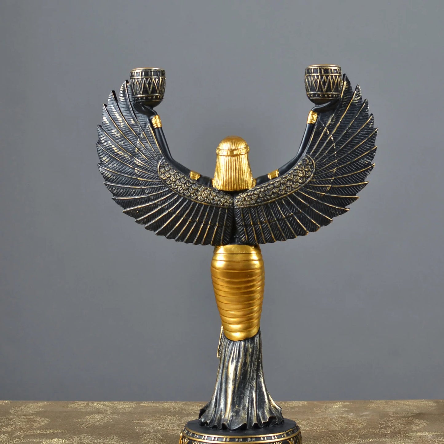 Ancient Egypt God of Life Statue Temple Model Tourist Souvenir Office Roo Desk Decoration Accessories Furnishing Candle Holder