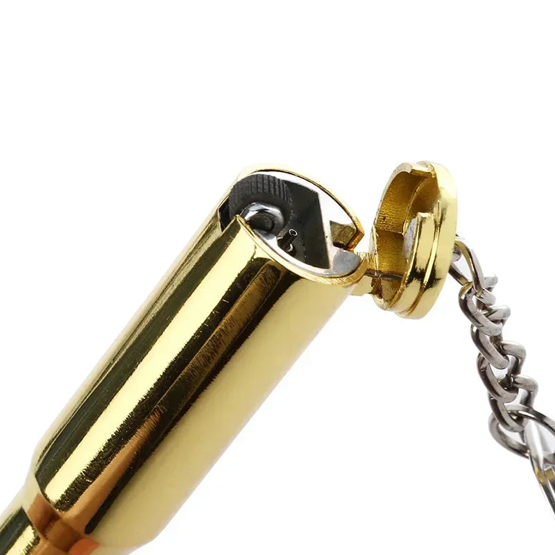 Personalized Bullet-Shape Metal Cigarette Lighter Refillable Butane Gas Keychain Mini Portable Lighter Smoking Gift