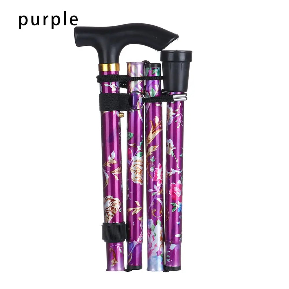 Collapsible Elderly Care Gift for Adults Elder Non-slip Walking Cane Folding Trekking Stick