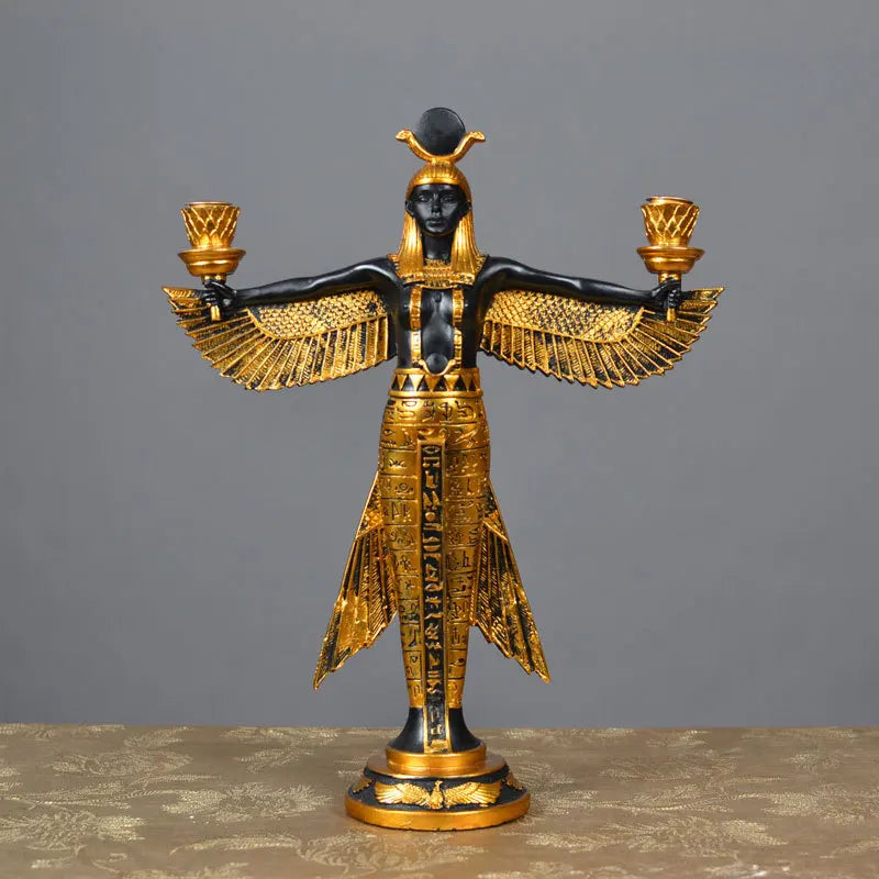 Ancient Egypt God of Life Statue Temple Model Tourist Souvenir Office Roo Desk Decoration Accessories Furnishing Candle Holder