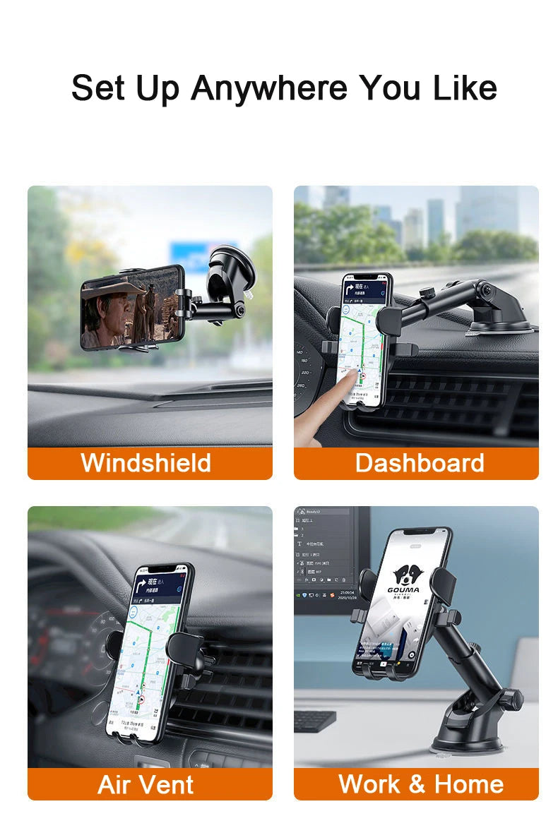 Universal Sucker Car Phone Holder 360° Windshield Car Dashboard Mobile Cell Support Bracket for 4.0-7 Inch Smartphones - Hiron Store