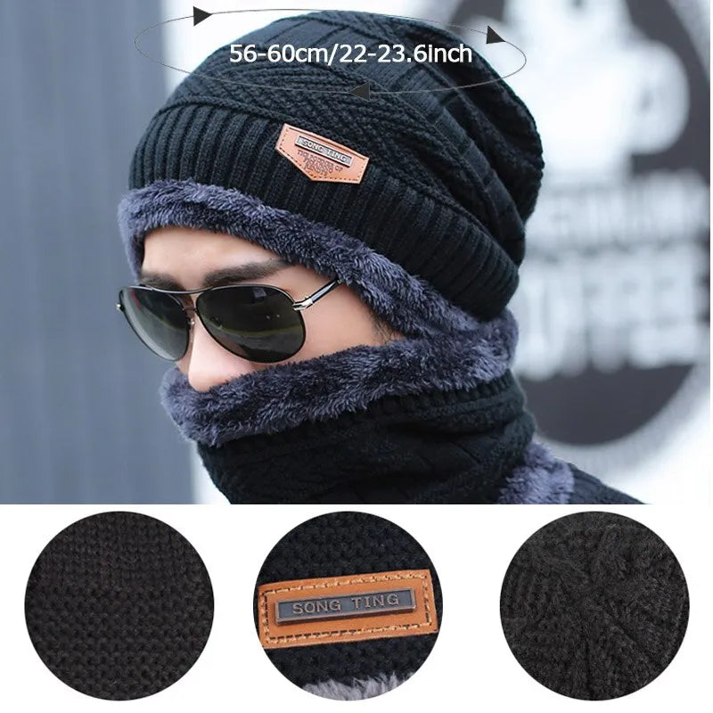 Winter Hat Skullies Beanies Hats Beanies For Men Women Wool Scarf Caps Balaclava Mask Gorras Bonnet Knitted Hat - Hiron Store