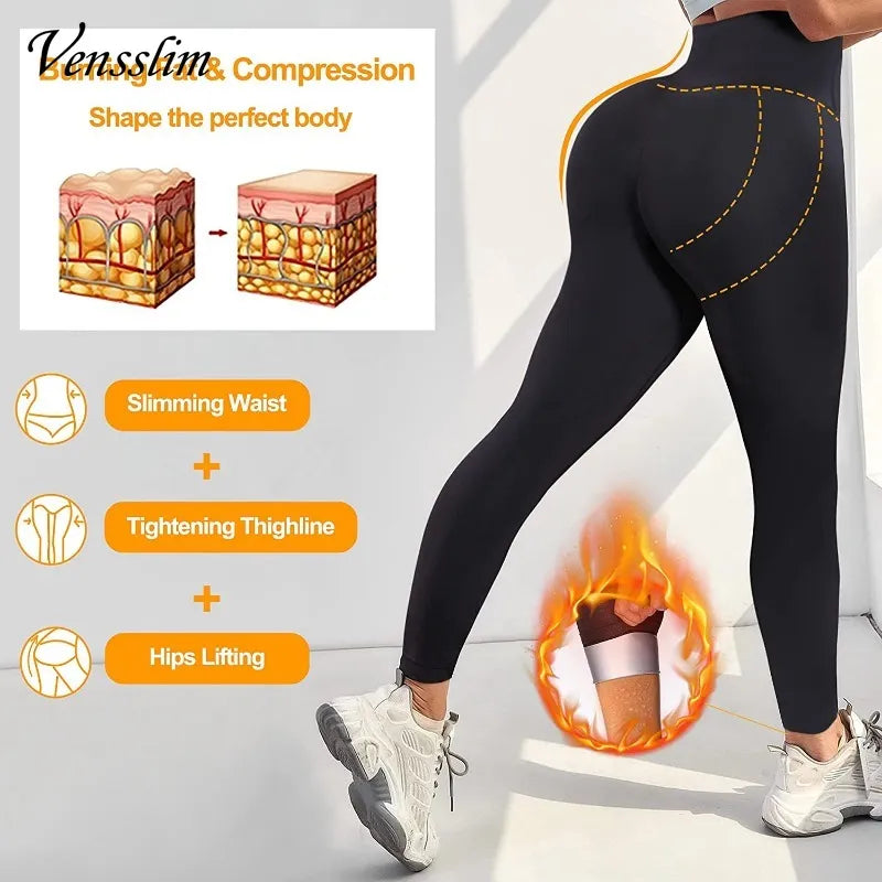 Women Sweat Sauna Pants Body Shaper Capri Sportswear Thermo Hot Leggings Fitness Workout Shapewear Waist Trainer Thigh Trimmer - Hiron Store