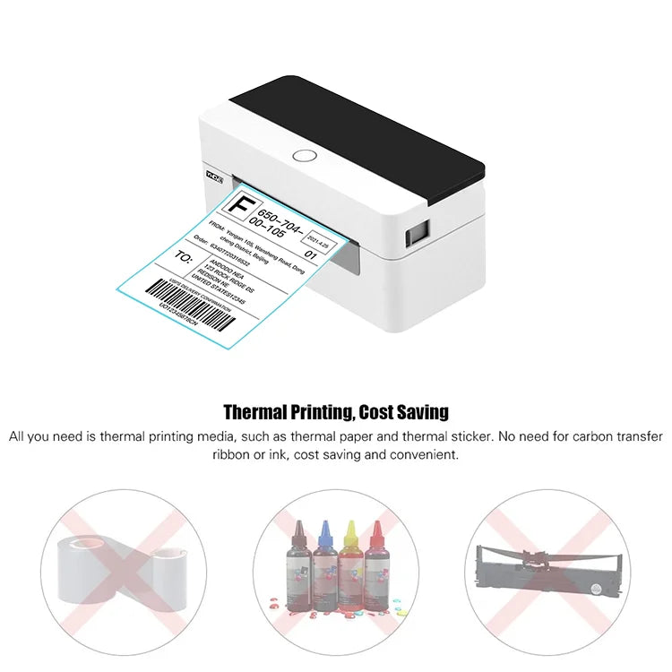 Smart Label Printer 110mm Thermal Label Printer Shipping Label Printer Express Warehouse Use - Hiron Store