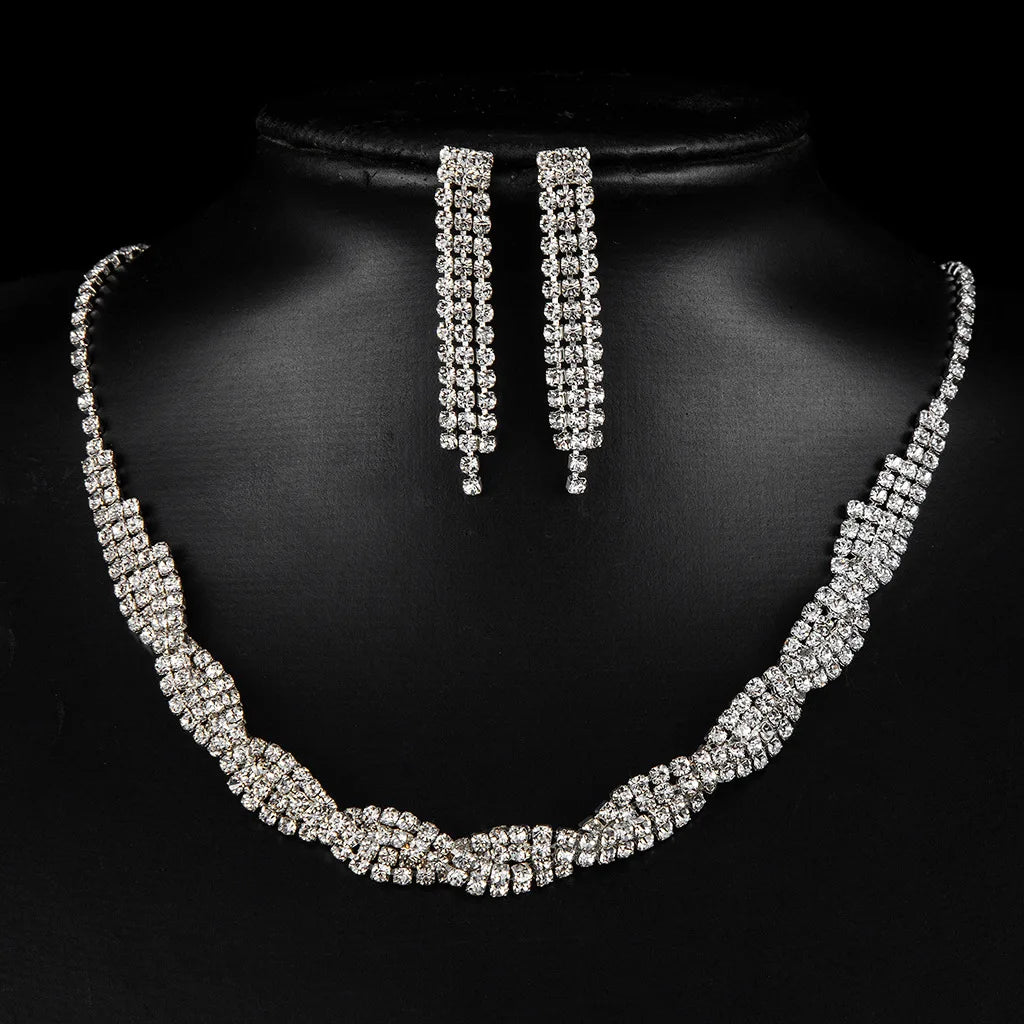 zirconia bridal hair jewelry two-piece wedding jewelry set fashion indian wedding jewelry set - Hiron Store